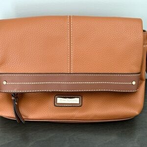 Kim Rogers Fold Over Crossbody Shoulder Handbag Tan / Brown